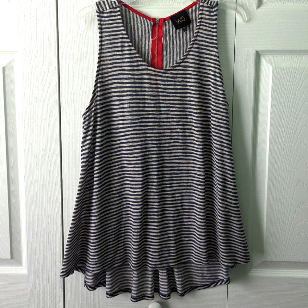 W5 Striped Sleeveless Blouse Size XL
